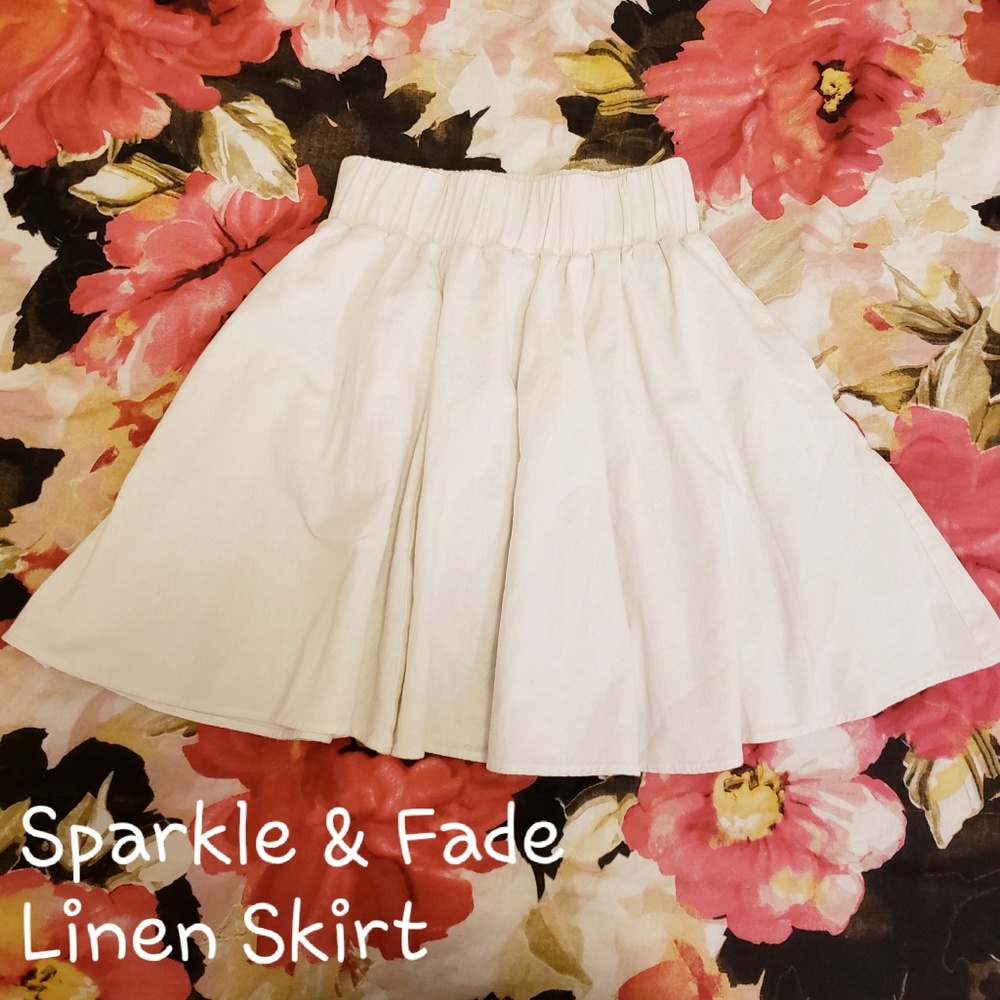 Sparkle & Fade White Linen Skirt
